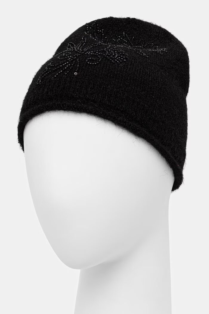 Medicine шапка beanie дамска с вълна черна