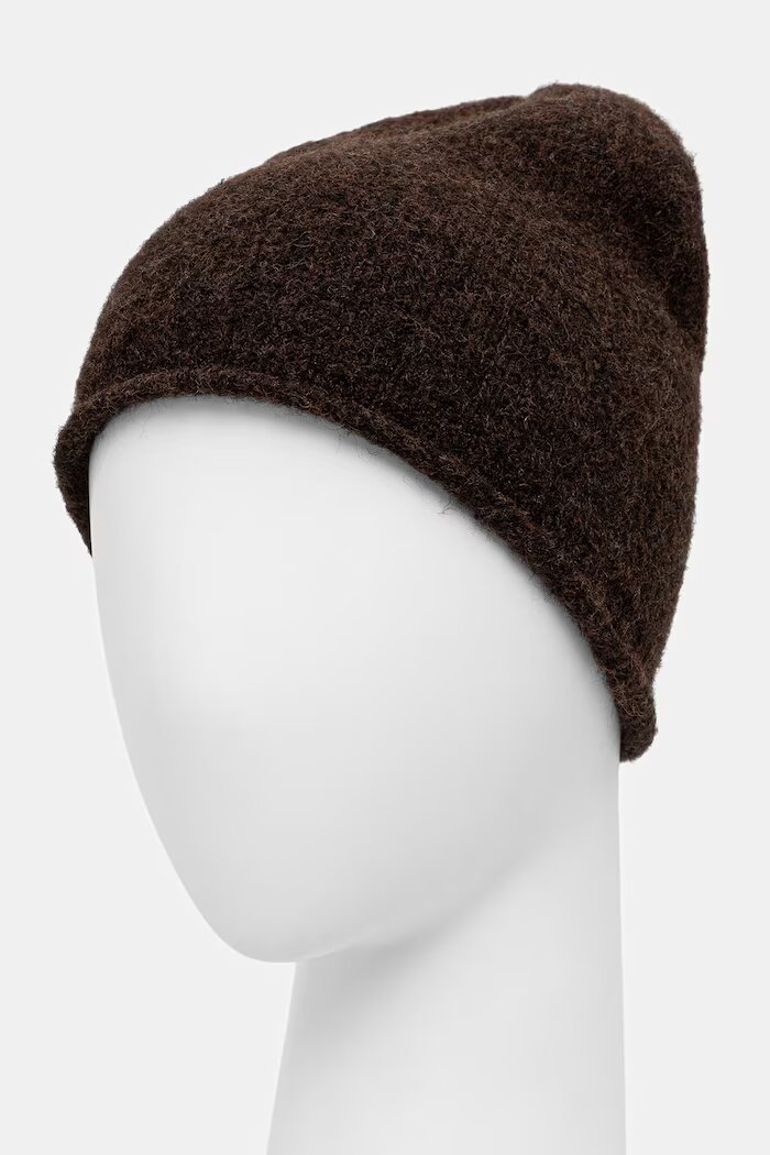 Medicine шапка beanie дамска с вълна кафява
