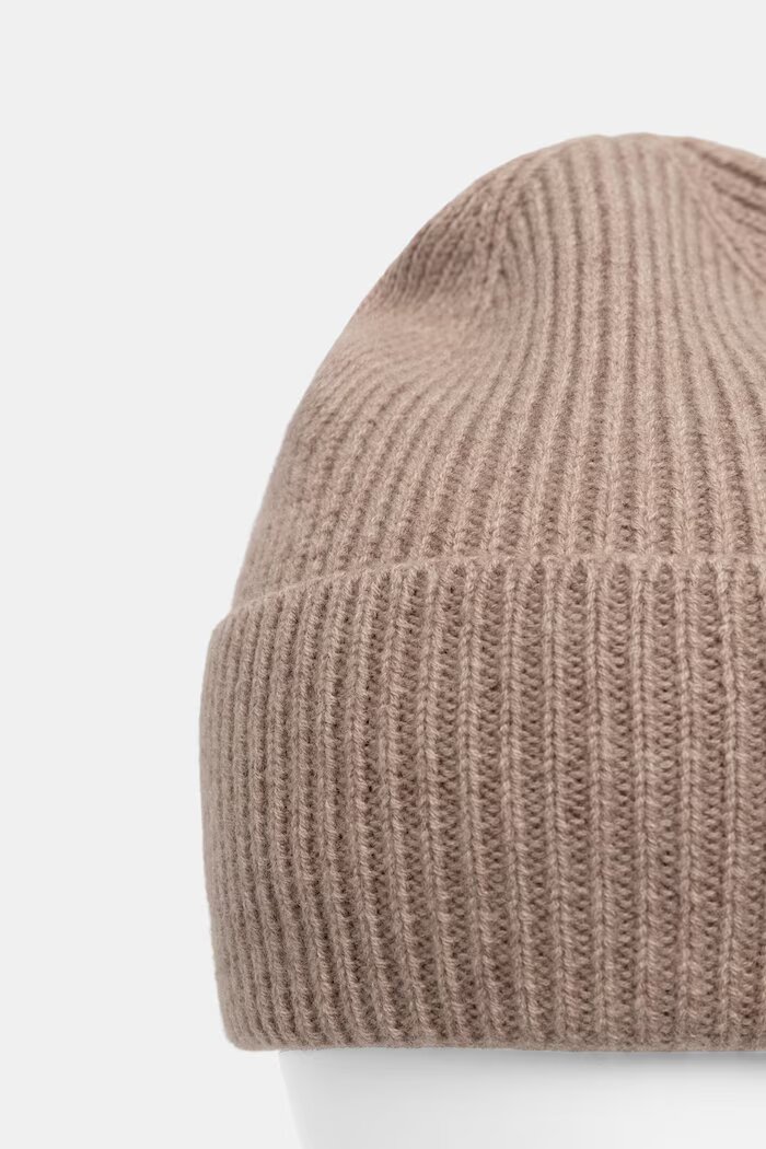 Medicine шапка beanie мъжка от мериносова вълна бежова