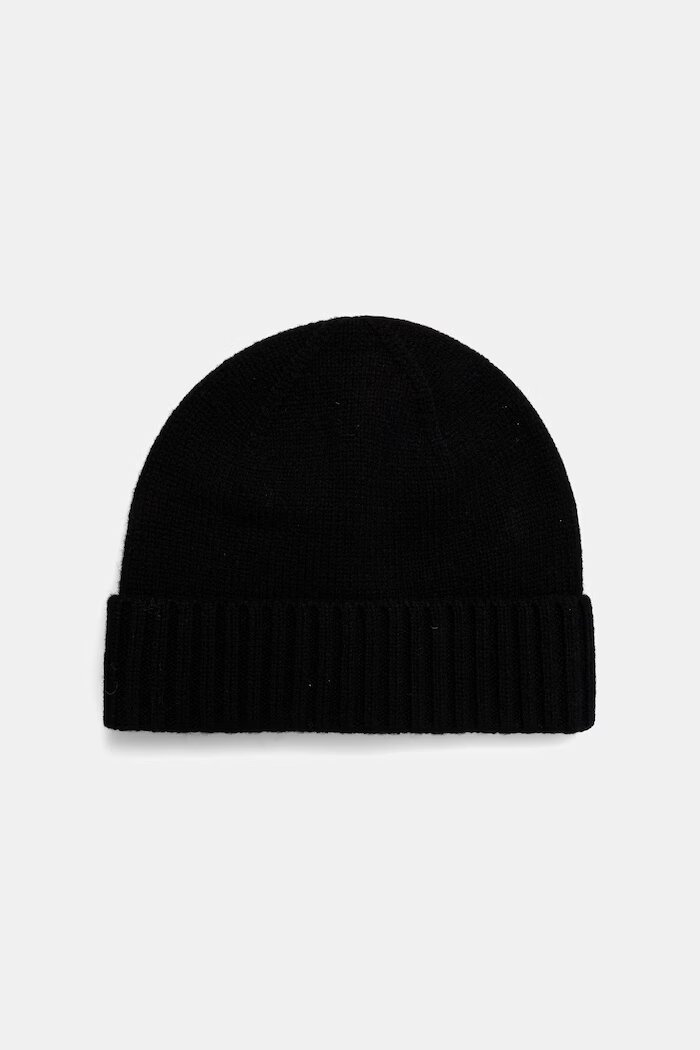 Medicine шапка beanie мъжка от мериносова вълна черна