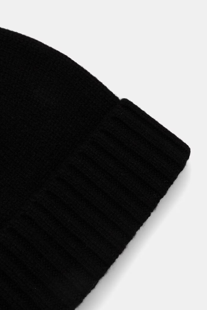 Medicine шапка beanie мъжка от мериносова вълна черна
