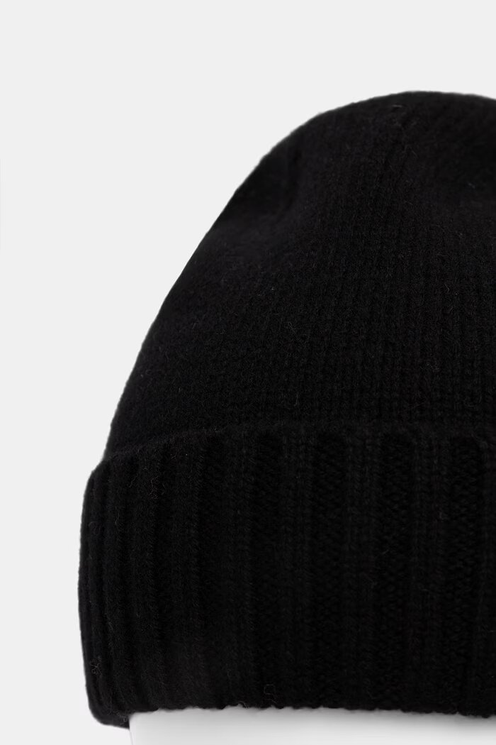 Medicine шапка beanie мъжка от мериносова вълна черна