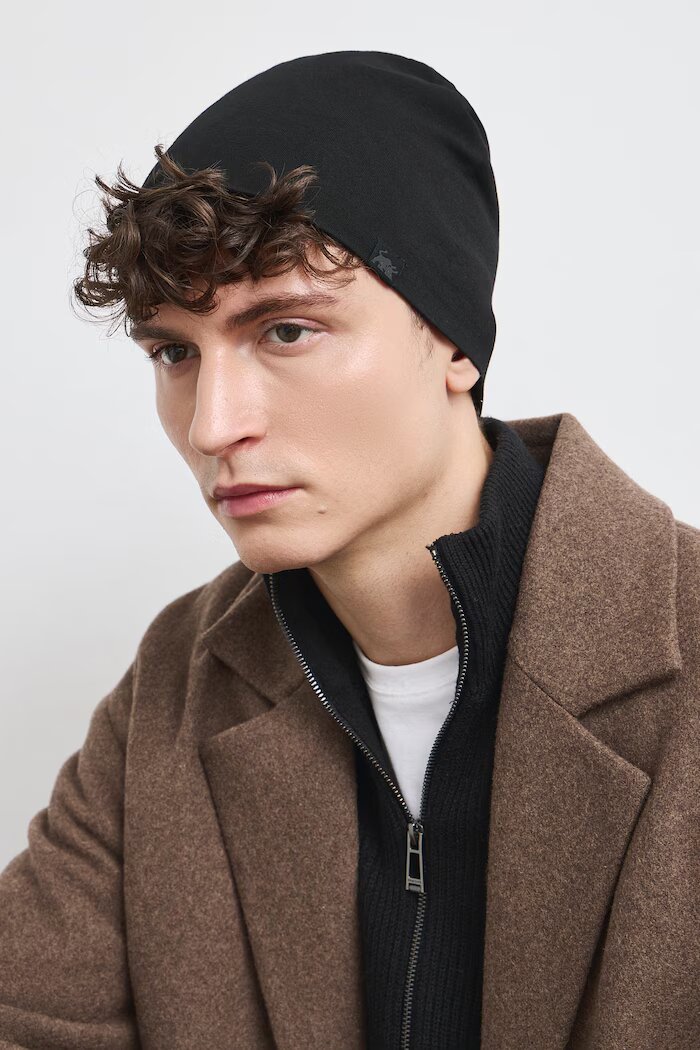 Medicine шапка beanie мъжка от памучна материя черна