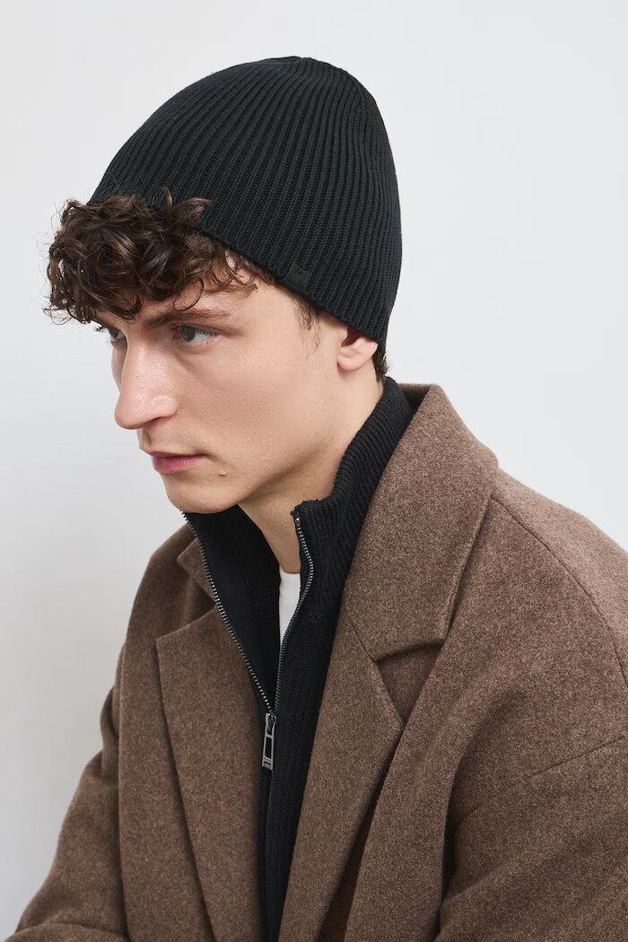Medicine шапка beanie мъжка от памучна материя черна