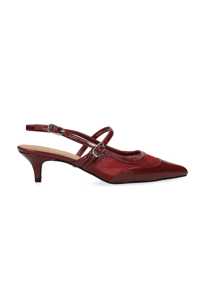 Mexx обувки с дебел ток и отворена пета TORY SUKI Slingback Pump бордо MI001300261W-01