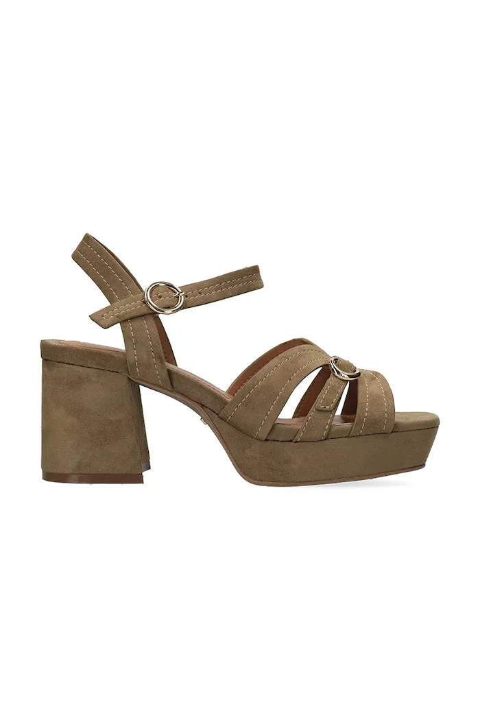 Mexx сандали с дебел ток TOBIE NICKY Heeled sandal кафяви MI001603061W-01