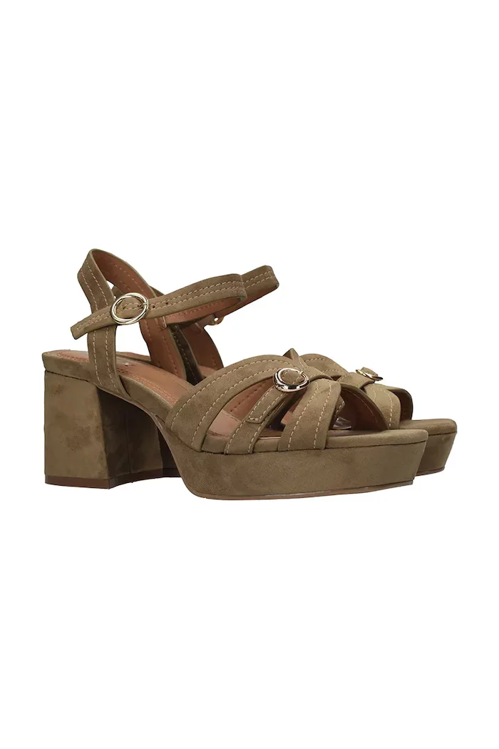Mexx сандали с дебел ток TOBIE NICKY Heeled sandal кафяви MI001603061W-01