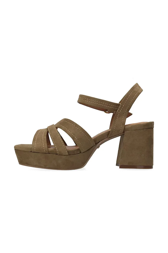 Mexx сандали с дебел ток TOBIE NICKY Heeled sandal кафяви MI001603061W-01