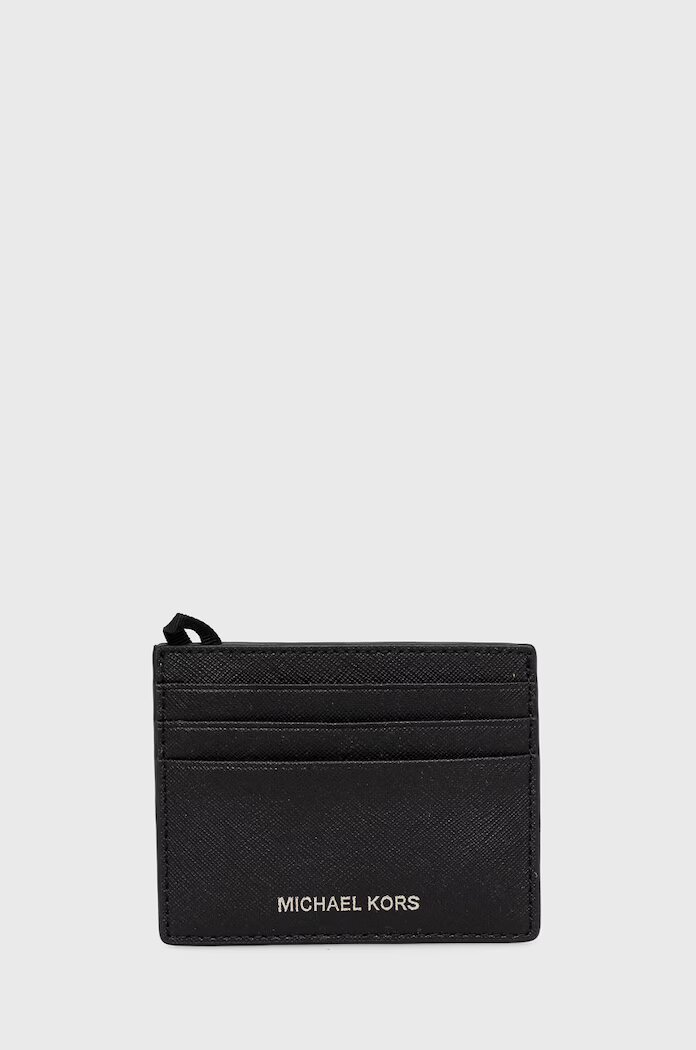 Michael Kors Кожен калъф за карти мъжки в черно
