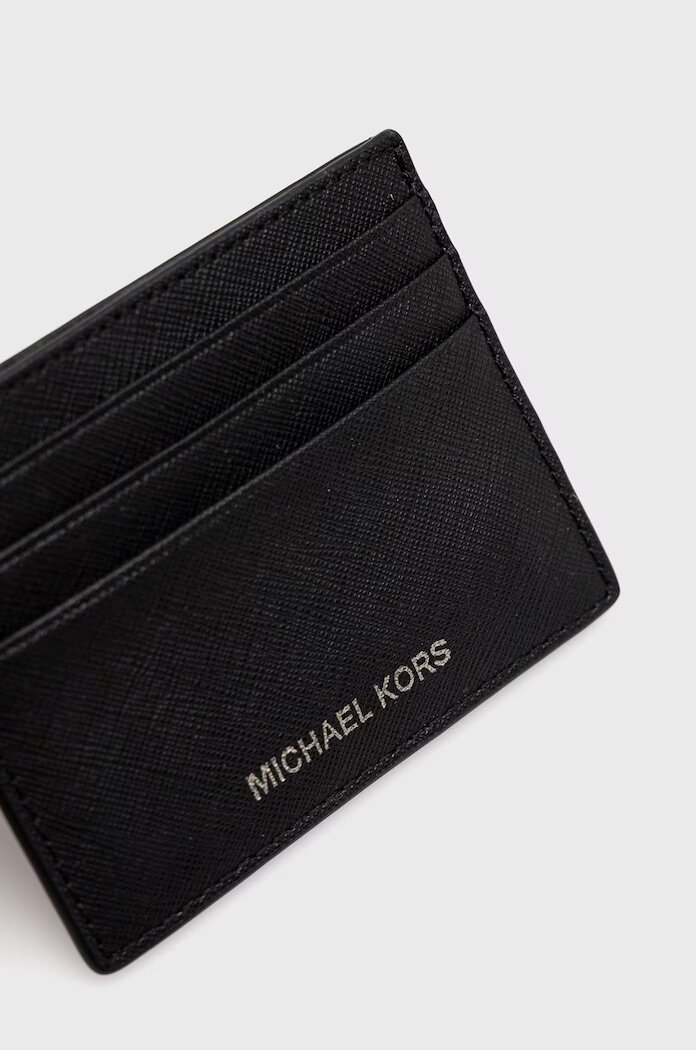 Michael Kors Кожен калъф за карти мъжки в черно