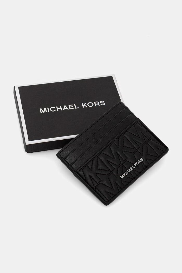 Michael Kors Кожен калъф за карти в черно 39R6SHDD2L