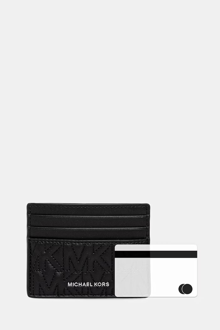 Michael Kors Кожен калъф за карти в черно 39R6SHDD2L