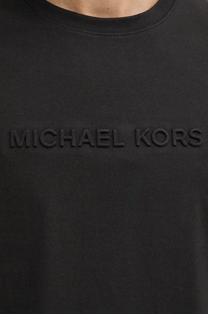 Michael Kors Памучна тениска в черно с апликация CF4529H1V2