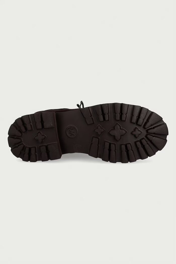 Michael Michael Kors боти дамски от велур Caleb Lug Bootie кафяви 40F6CBFE5S.251