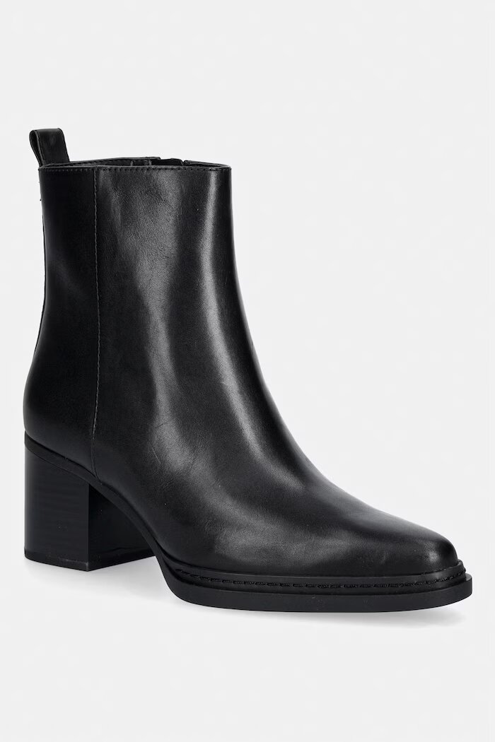 Michael Michael Kors боти с дебел ток дамски от кожа Lex Bootie черни 40F5LXME5L.001