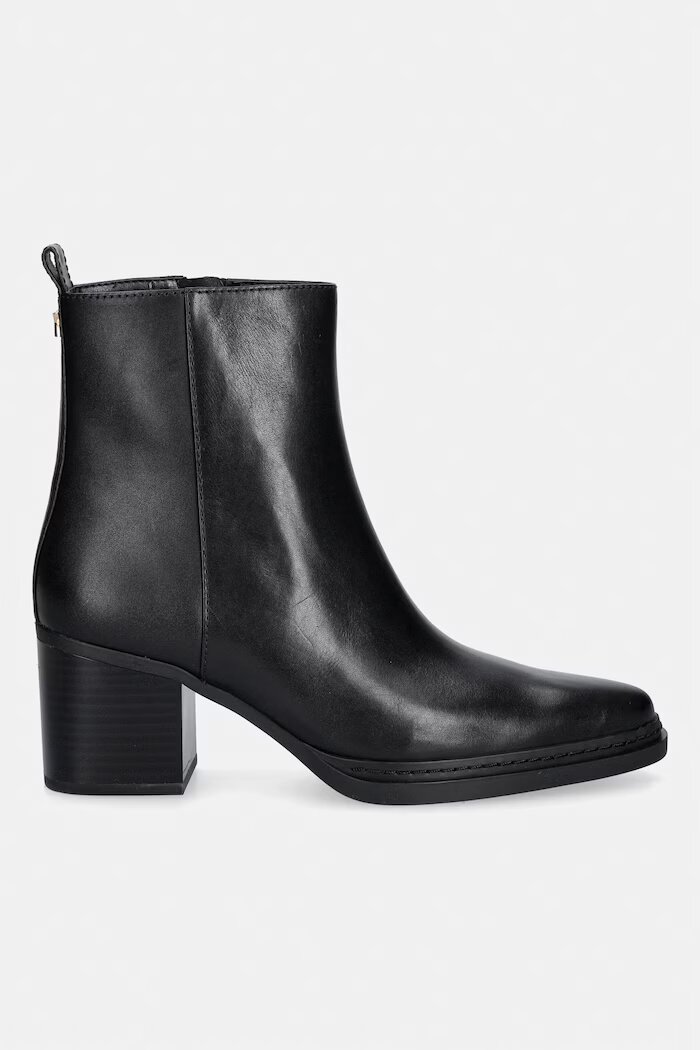 Michael Michael Kors боти с дебел ток дамски от кожа Lex Bootie черни 40F5LXME5L.001