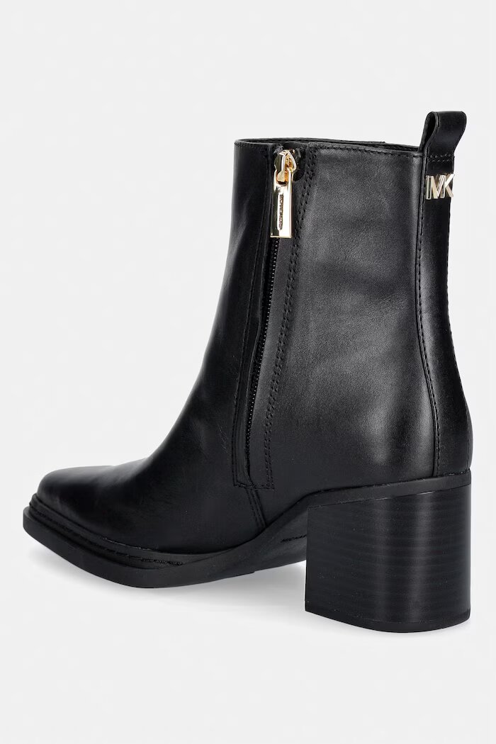 Michael Michael Kors боти с дебел ток дамски от кожа Lex Bootie черни 40F5LXME5L.001
