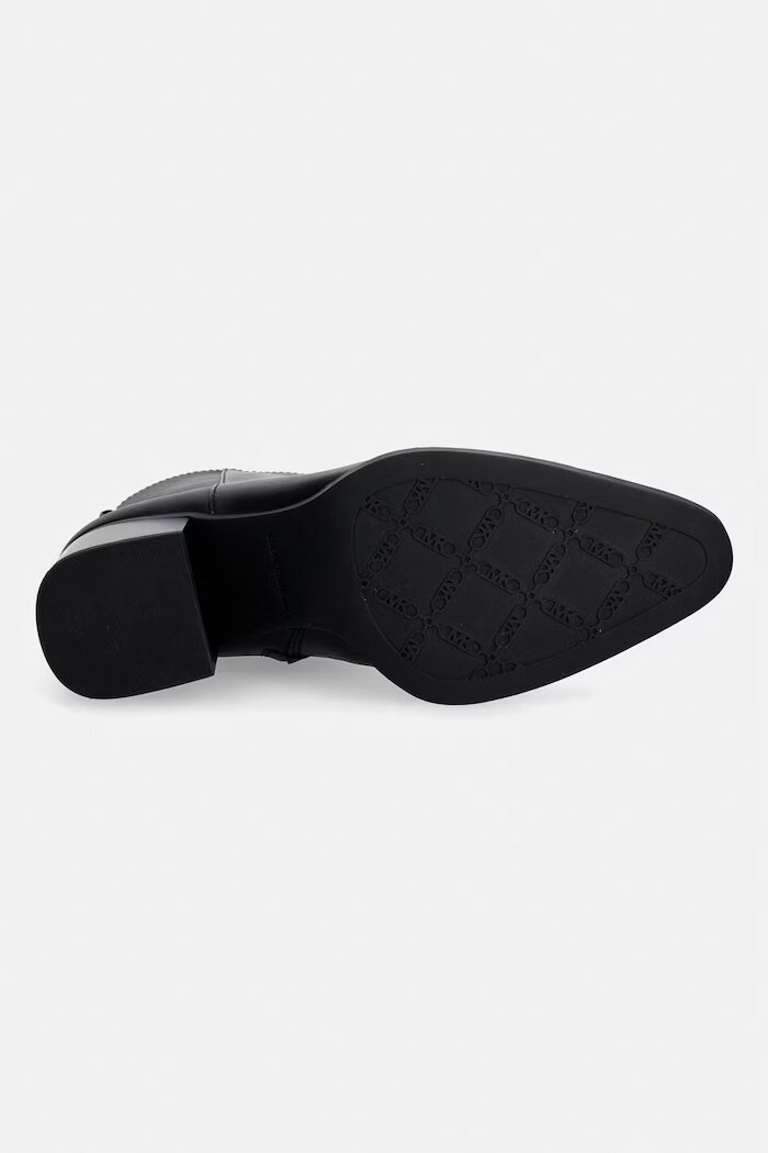 Michael Michael Kors боти с дебел ток дамски от кожа Lex Bootie черни 40F5LXME5L.001