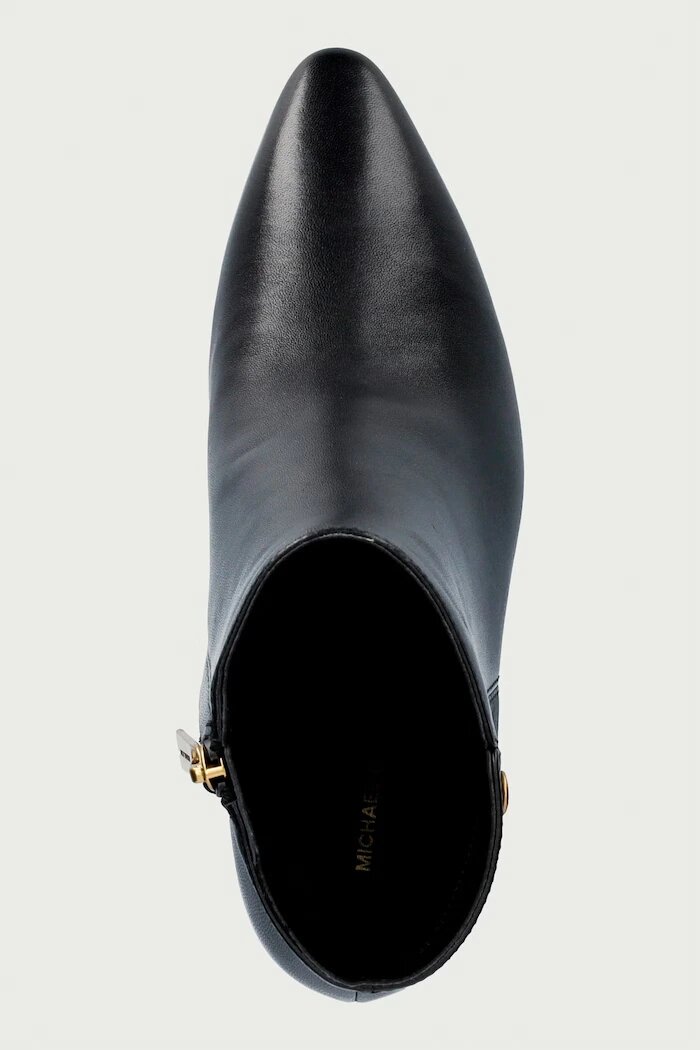 Michael Michael Kors боти с тънък ток дамски от кожа Daniela Heeled Bootie черни 40F6DNME5L.001