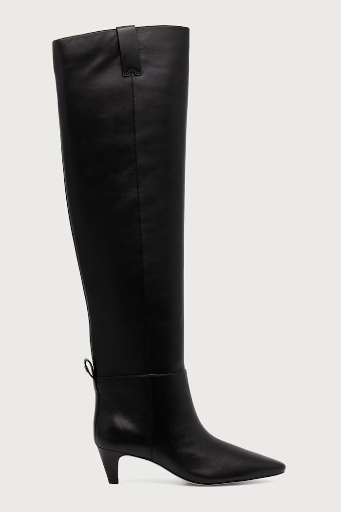 Michael Michael Kors ботуши под коляното дамски Daniela Kitten Boot черни 40F6DNMB5L.001