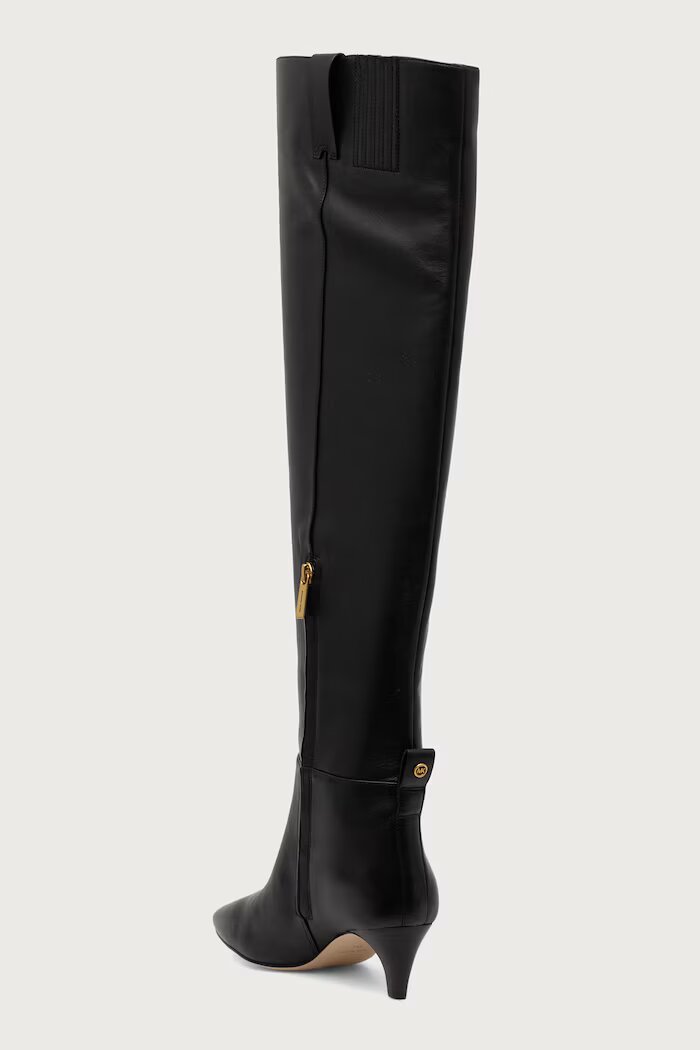 Michael Michael Kors ботуши под коляното дамски Daniela Kitten Boot черни 40F6DNMB5L.001