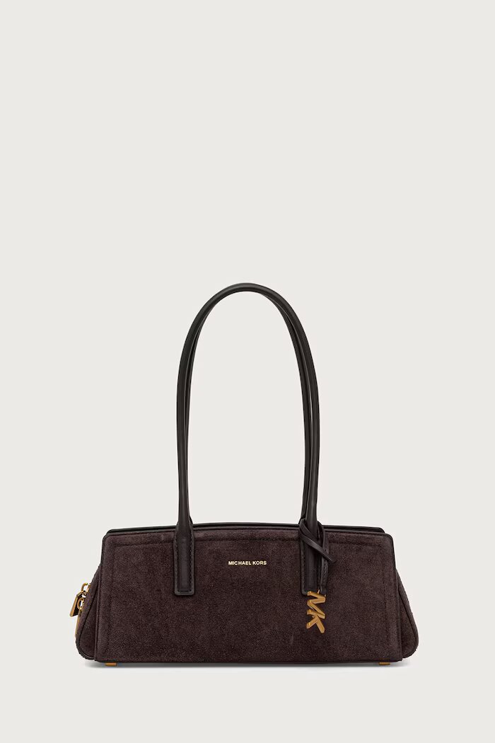 Michael Michael Kors чанта тип багета дамска от велур LAILA кафява 30T6A9IT0S