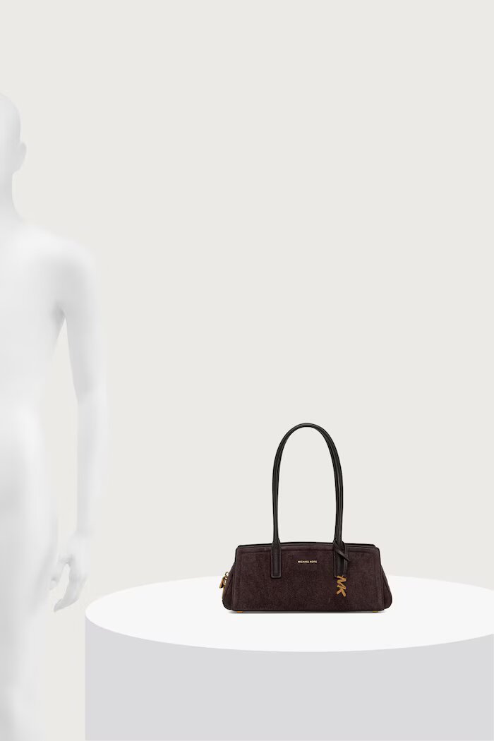 Michael Michael Kors чанта тип багета дамска от велур LAILA кафява 30T6A9IT0S