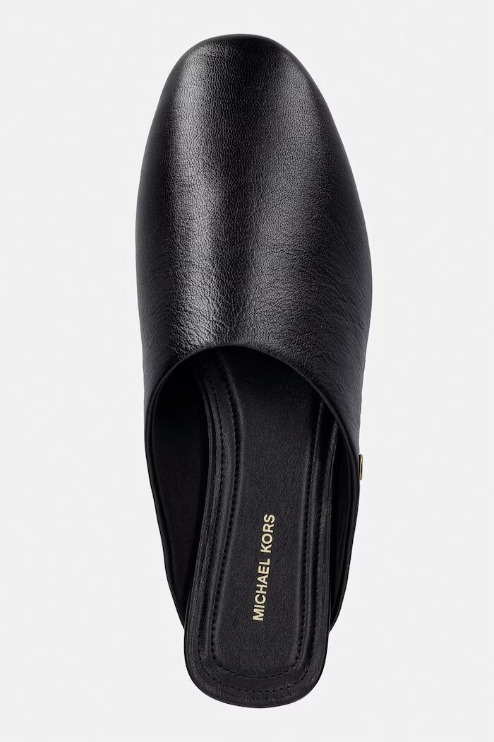 Michael Michael Kors чехли сабо дамски от кожа Cady Mule черни 40T6CDFP1L.001