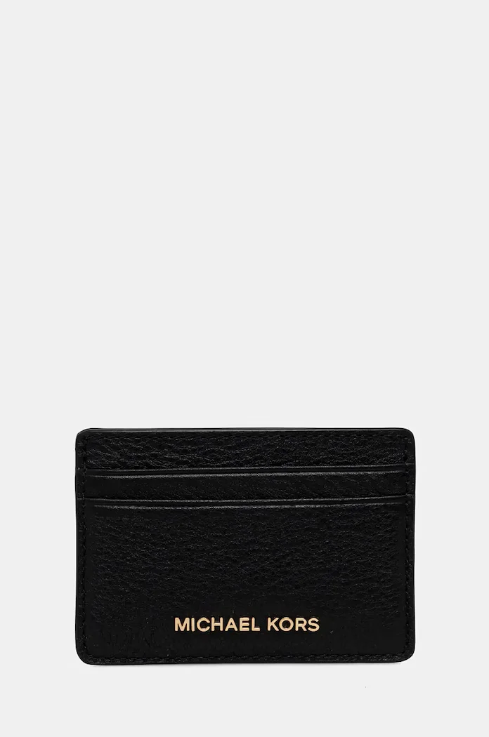 Michael Michael Kors калъф за карти от кожа черен 32F7GF6D0L