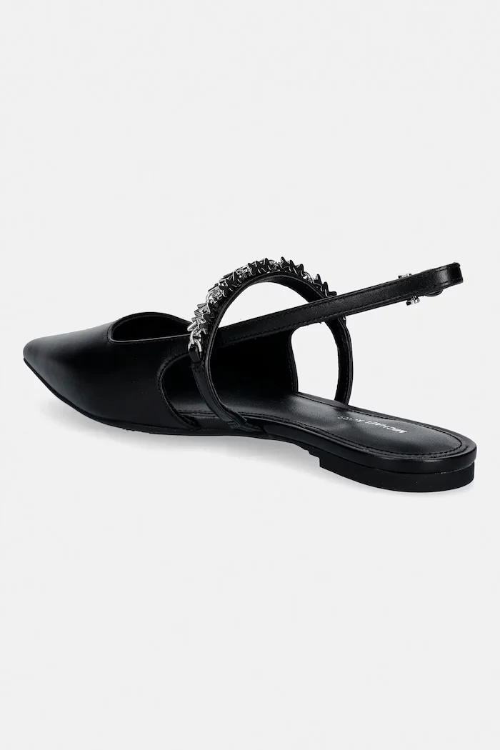 Michael Michael Kors Кожени балеринки Dina Flex Sling Flat в черно с отворена пета 40R6DIFP2L.001