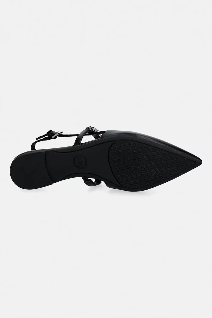 Michael Michael Kors Кожени балеринки Dina Flex Sling Flat в черно с отворена пета 40R6DIFP2L.001