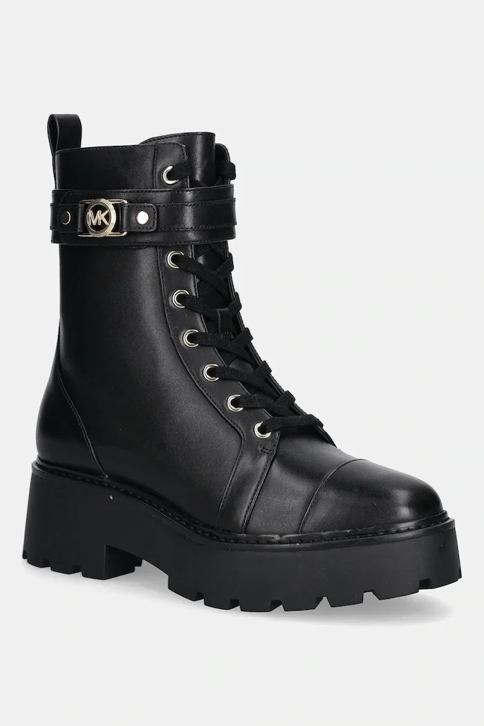 Michael Michael Kors Кожени кубинки Mandy в черно с платформа 40T5MAFE5L.001