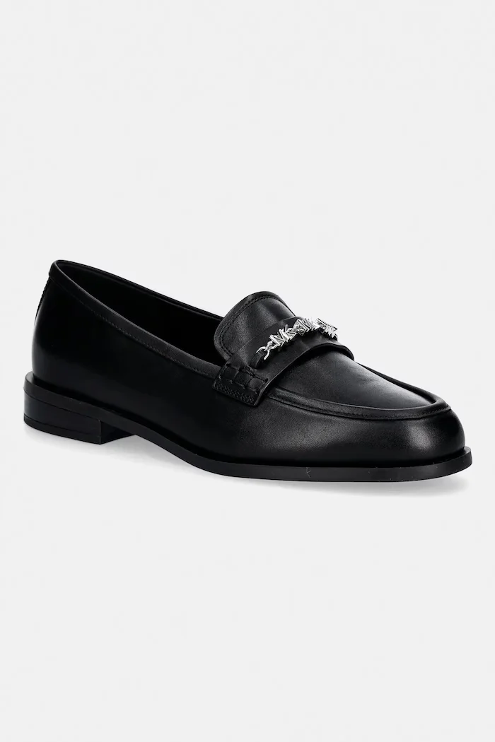 Michael Michael Kors Кожени мокасини Dina Loafer в черно с равна подметка 40R6DIFP1L.001