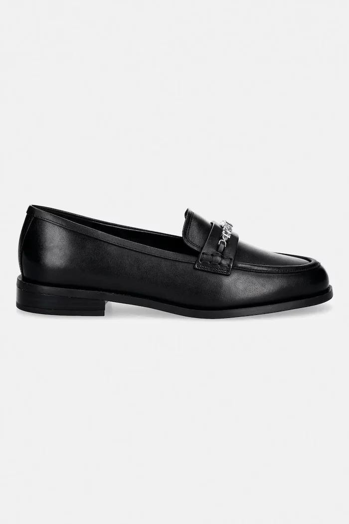 Michael Michael Kors Кожени мокасини Dina Loafer в черно с равна подметка 40R6DIFP1L.001