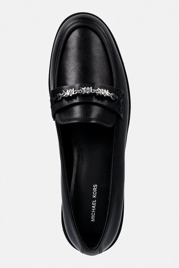 Michael Michael Kors Кожени мокасини Dina Loafer в черно с равна подметка 40R6DIFP1L.001