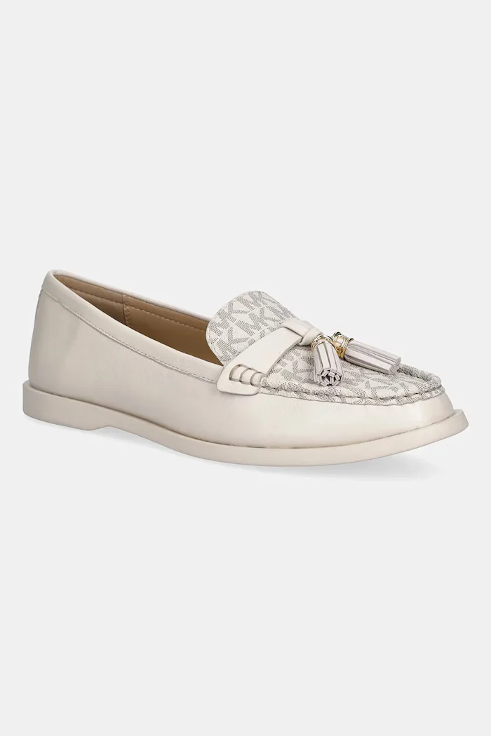 Michael Michael Kors Кожени мокасини Kiernan Loafer в бежово с равна подметка 40T4KRFP1B.289