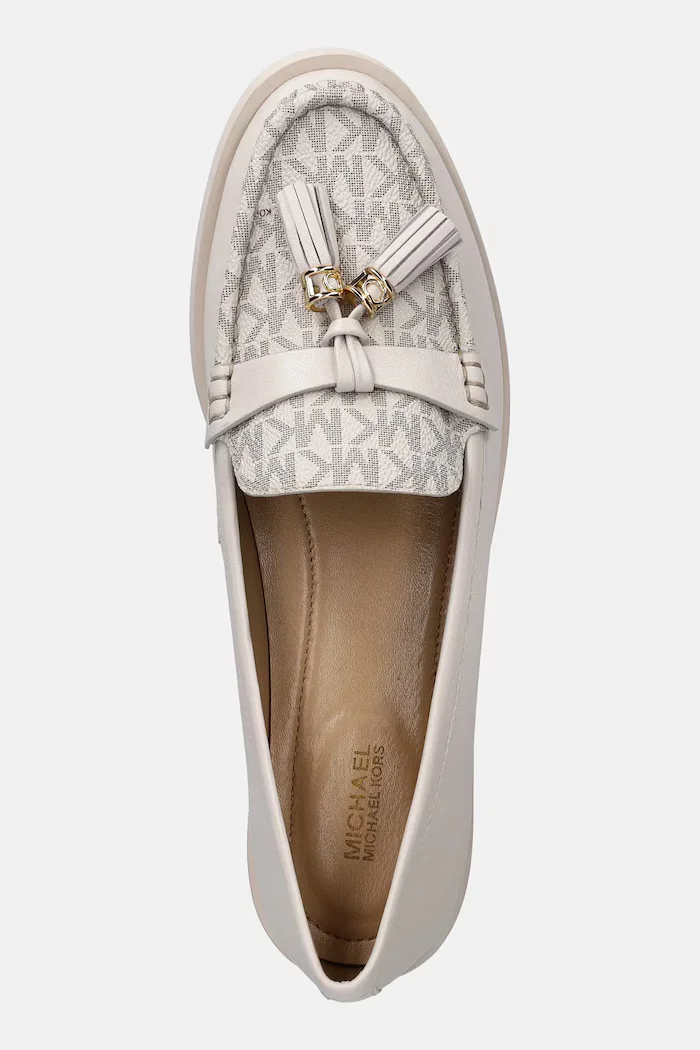 Michael Michael Kors Кожени мокасини Kiernan Loafer в бежово с равна подметка 40T4KRFP1B.289
