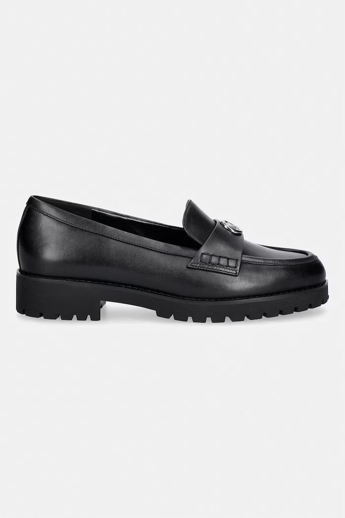 Michael Michael Kors лоуфъри дамски от кожа Jaelyn Lug Loafer черни 40T6JLFP1L.001