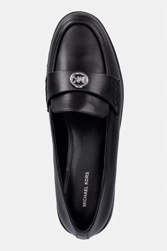 Michael Michael Kors лоуфъри дамски от кожа Jaelyn Lug Loafer черни 40T6JLFP1L.001