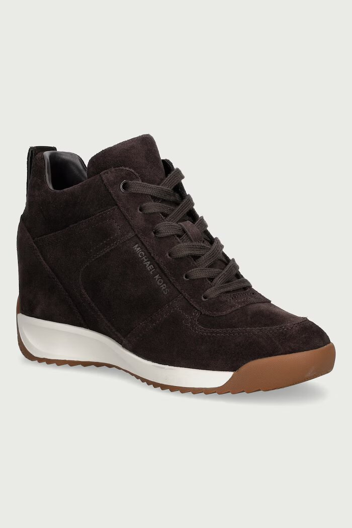 Michael Michael Kors Nikko S2 Wedge Trainer маратонки дамски от велур кафяви 43F6NKFS1S.251