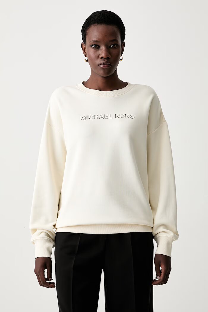 Michael Michael Kors суичър дамски от памук бежов MR651Z64MY