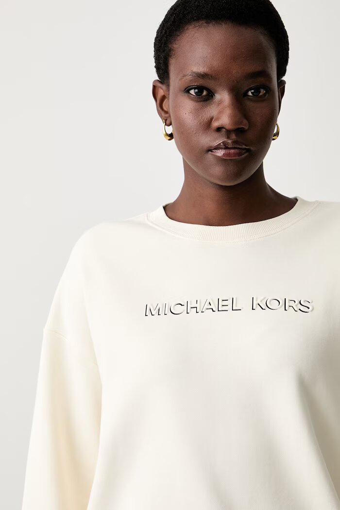 Michael Michael Kors суичър дамски от памук бежов MR651Z64MY