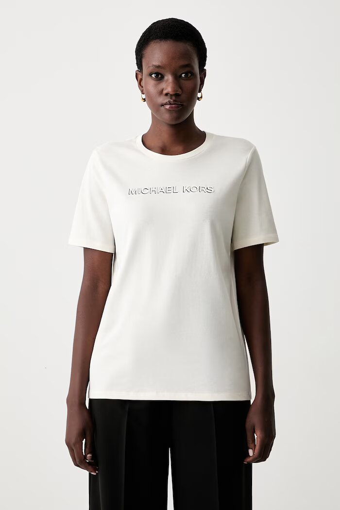 Michael Michael Kors тениска дамска от памук бежова MT6528597J