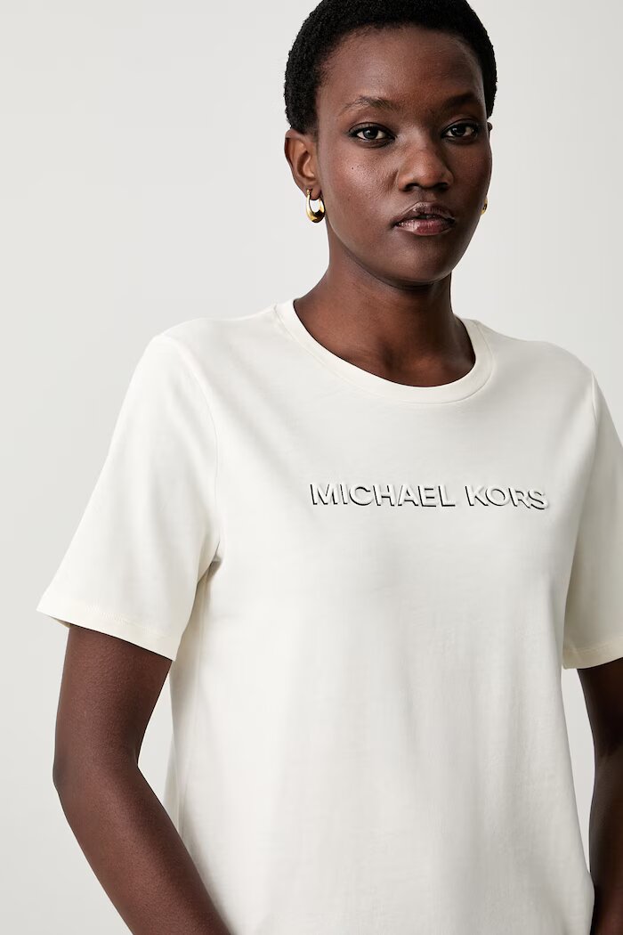 Michael Michael Kors тениска дамска от памук бежова MT6528597J