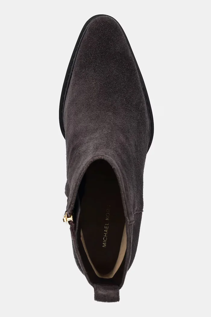 Michael Michael Kors Велурени боти Lex в кафяво с дебел ток 40F5LXME5S.251