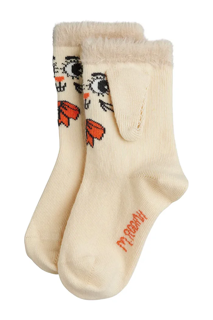 MINI RODINI чорапи за деца Rabbit бежови 26760111