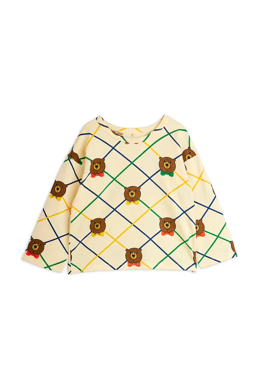 MINI RODINI Детска блуза с дълъг ръкав с памук Bear