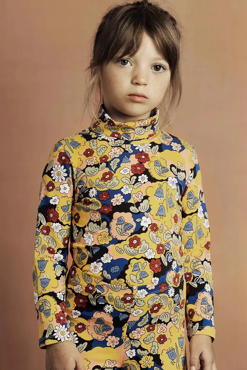 MINI RODINI Детска блуза с дълги ръкави Flowers