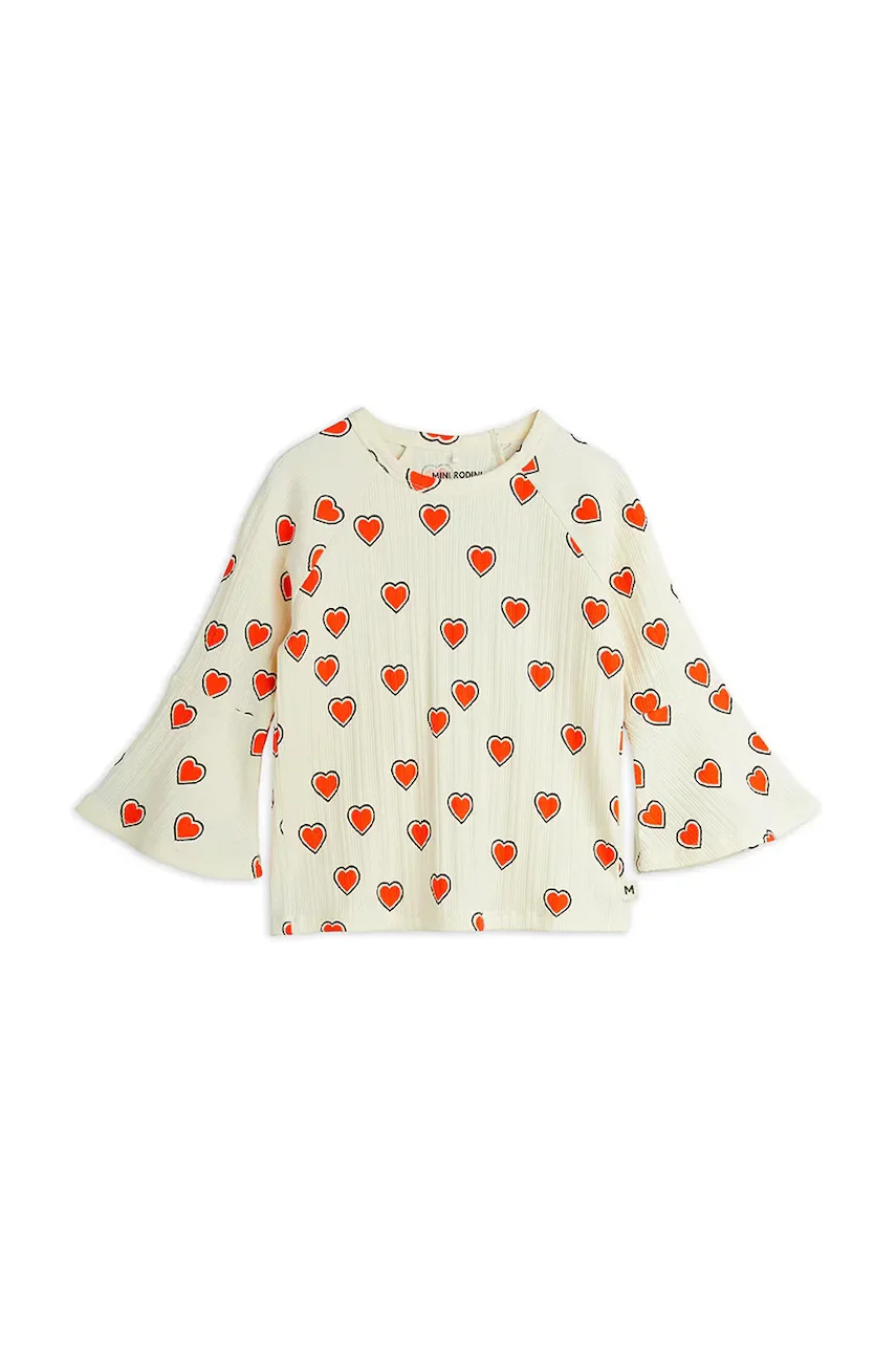 MINI RODINI Детска блуза с дълги ръкави Outlined hearts