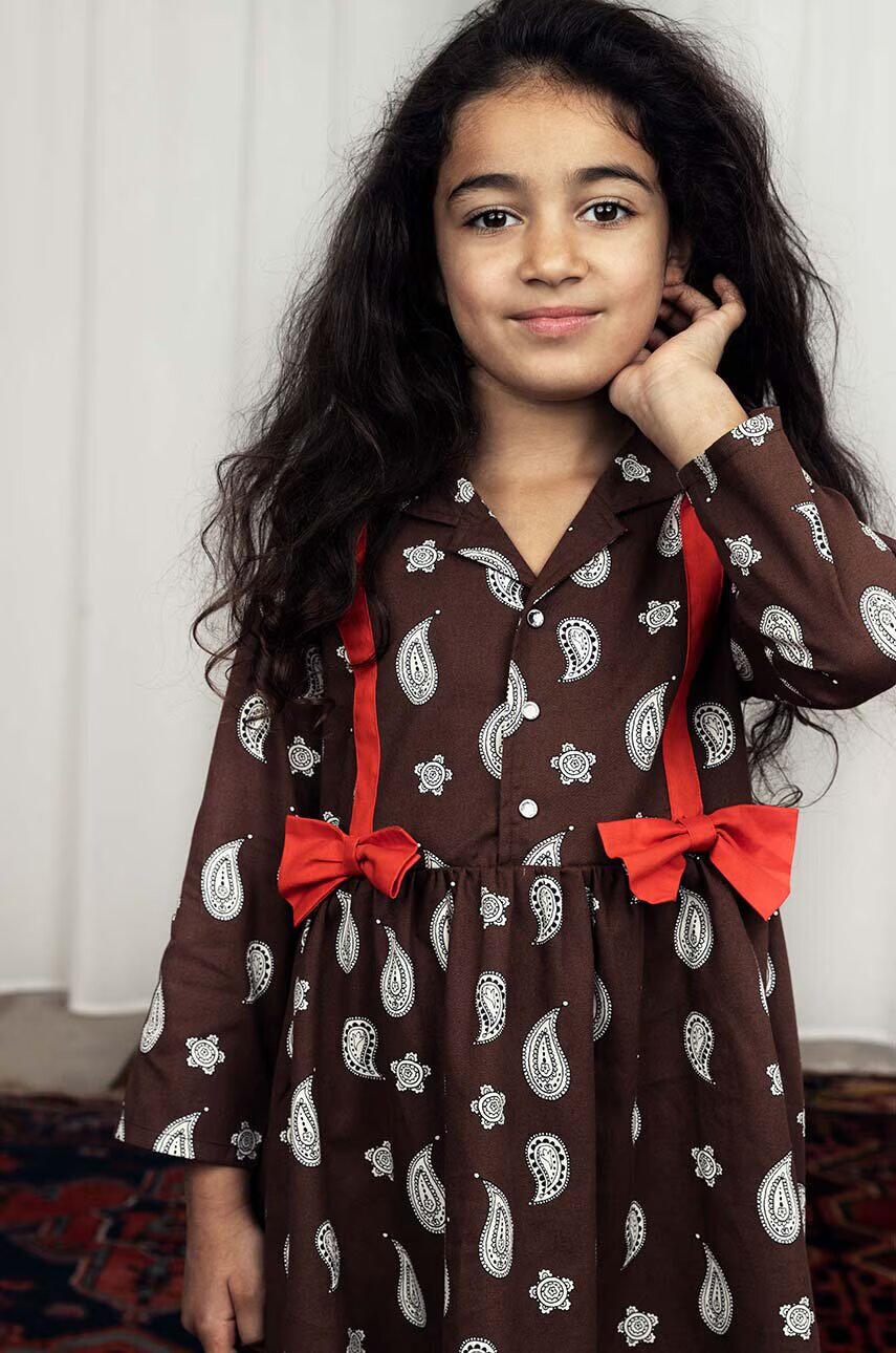MINI RODINI Детска памучна рокля Paisley